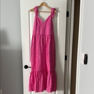 Vineyard Vines Eyelet Maxi Dress in Paradise Punch